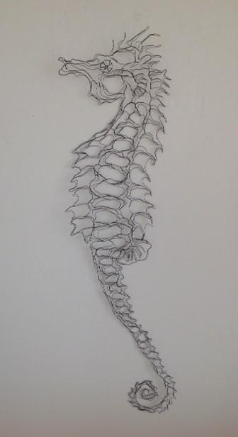 Silver Wire Cat Sculpture