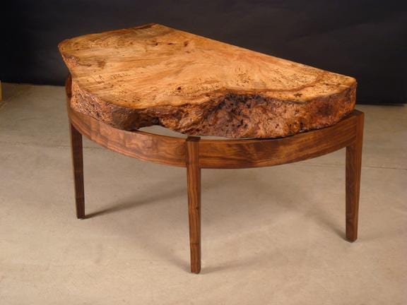 Burl Wood Coffee Table by Ironscustomwood
